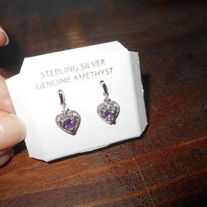 NEW! Sterling Silver & Genuine Amethyst Earrings